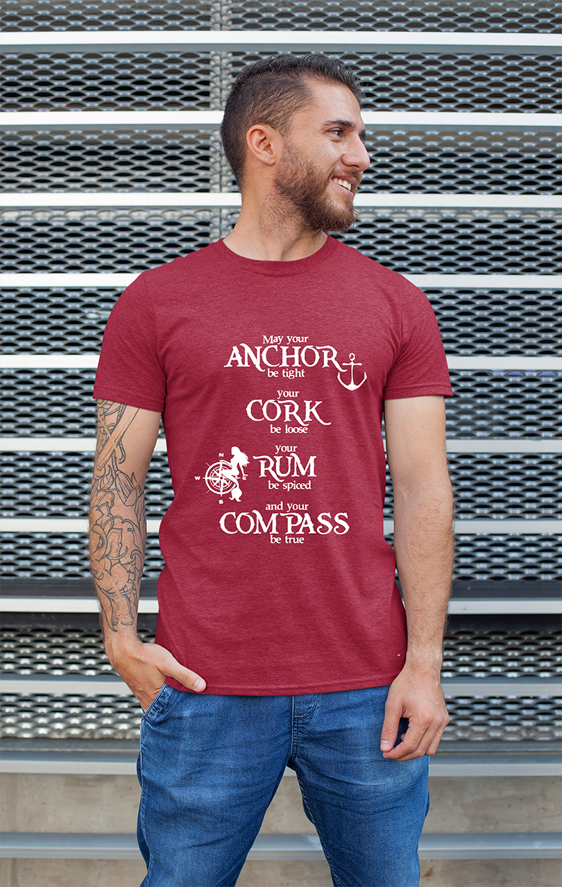 Sweaty Armpits Premium Unisex Printed T-shirt True Compass "Pirates Of The Caribbean" Minimalistic Design