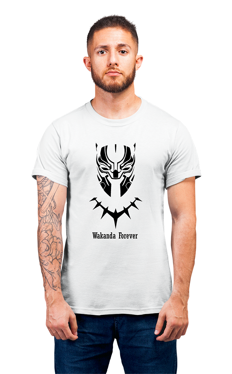 Sweaty Armpits Premium Unisex Printed T-shirt Black Panther Marvel Universe Wakanda Forever Minimalistic Mask Design