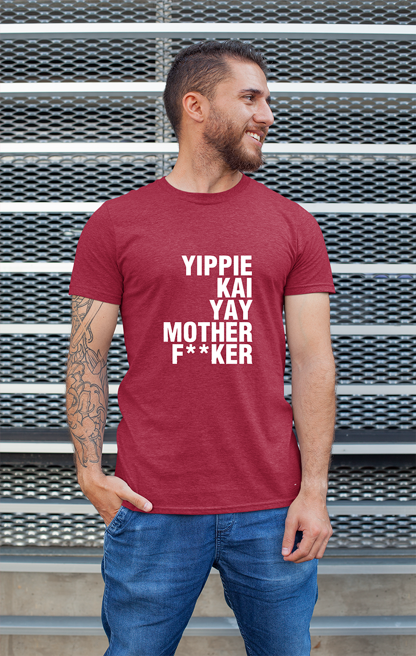 Sweaty Armpits Premium Unisex Printed T-shirt Die Hard Bruce Willis "Yippie" Minimalistic Design