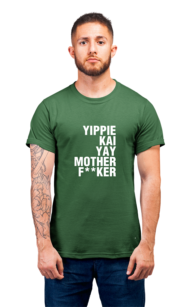 Sweaty Armpits Premium Unisex Printed T-shirt Die Hard Bruce Willis "Yippie" Minimalistic Design