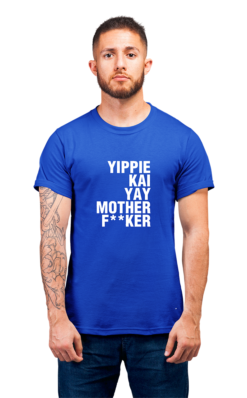 Sweaty Armpits Premium Unisex Printed T-shirt Die Hard Bruce Willis "Yippie" Minimalistic Design