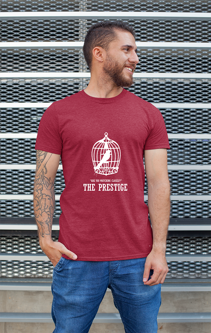 Sweaty Armpits Premium Unisex Printed T-shirt "The Prestige" Christopher Nolan Movie "Magical Sci-Fi" Nikola Tesla Experiment Minimalistic Design